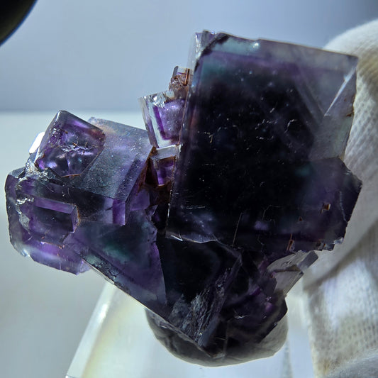 Fluorit Würfel Stufe, parkettiert grün lila 11:11 Angel Pocket Okorusu, Namibia 34*34*26mm