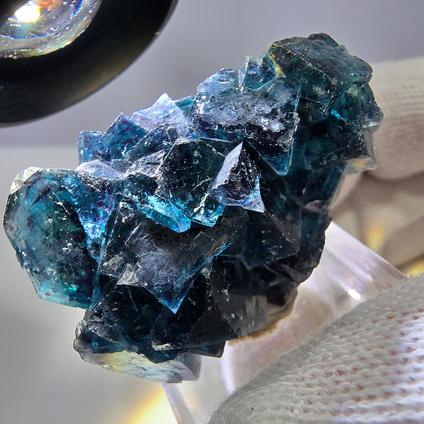 Spécimen de cube de fluorite fantôme, zonal – Nouvelle découverte ! Okorusu, Namibie, 42 x 28 x 22 mm 
