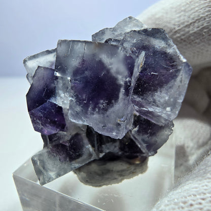 Seltene Phantom Fluorit Würfel Stufe blau lila Okorusu, Namibia 26*28*21mm