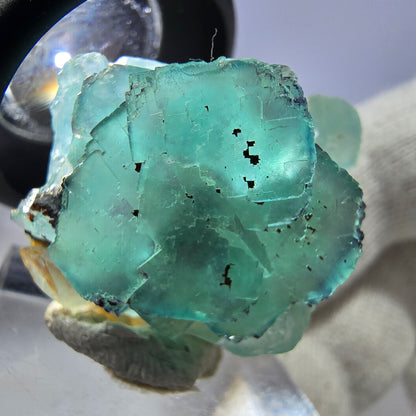 Spécimen de cube de fluorite fantôme parqueté zonal Okorusu, Namibie 34*27*19mm 