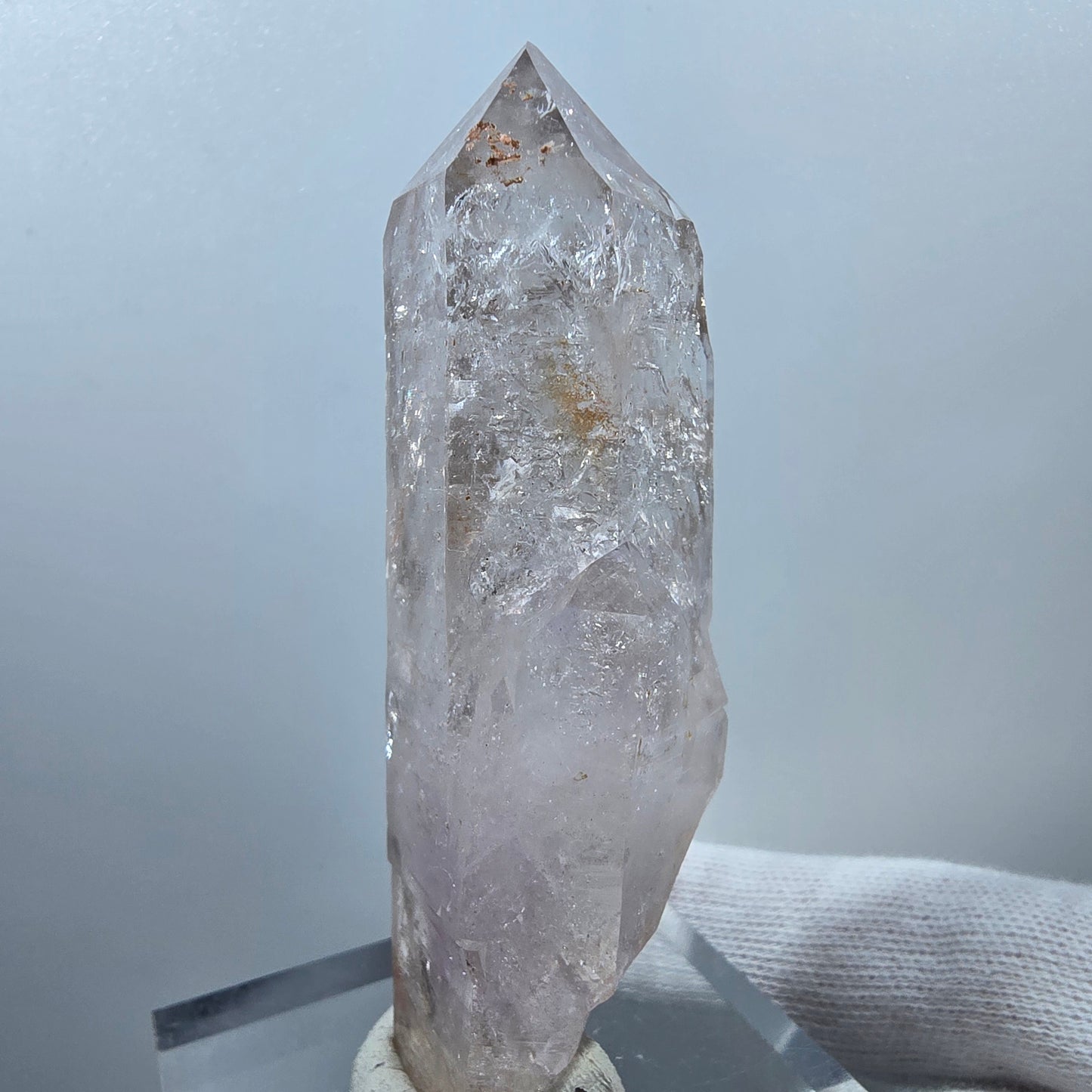 Sceptre d'améthyste squelette lémurien Enhydro, 2 pièces, Bubble Valentine Pocket Gob. Namibie 77 x 29 x 22 mm 