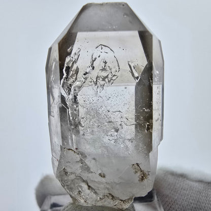 Enhydro Phantom Rauchquarz Zepter Spitze 2x Blase Goboboseb, Namibia 43*21*15mm