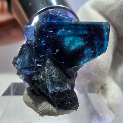 Phantom Fluorit Würfel Stufe, zonal - Neuer Fund! Okorusu, Namibia 25*29*17mm