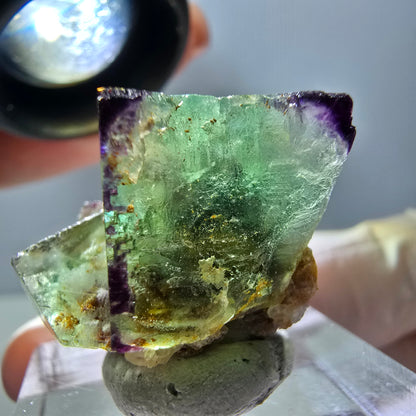 Phantom Fluorit Würfel Stufe, parkettiert, zonal Okorusu, Namibia 25*21*18mm