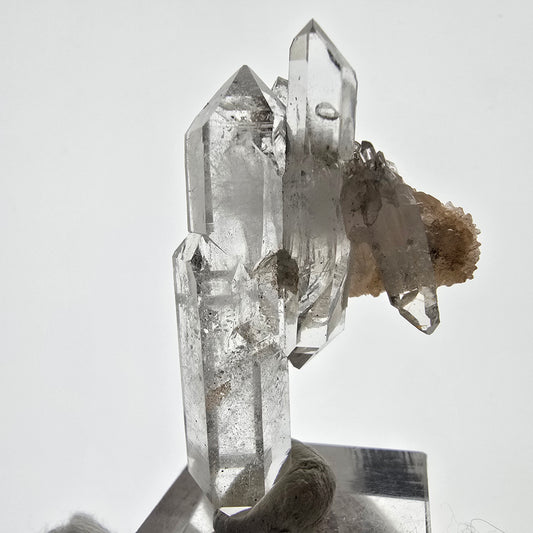 Sceptre fantôme squelette en quartz fumé DT sur pochette Matrix Valentine, Namibie 49 x 29 x 22 mm