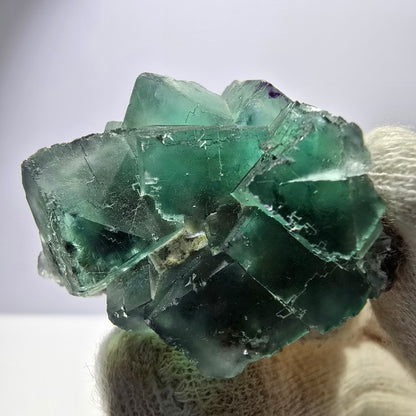 Rare spécimen de cube de fluorite fantôme, parqueté vert Okorusu, Namibie, 39 x 33 x 23 mm 