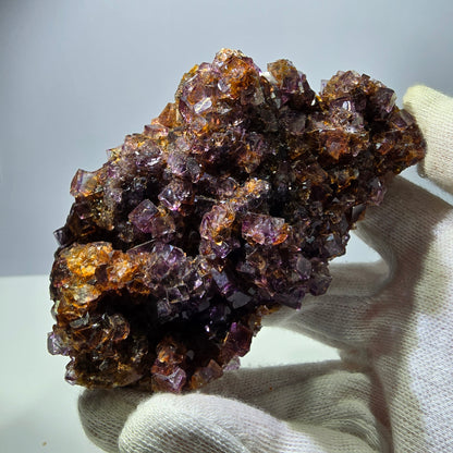 Grand spécimen de cube de fluorite fantôme, vert, jaune, violet, Okorusu, Namibie, 110 x 66 x 50 mm 