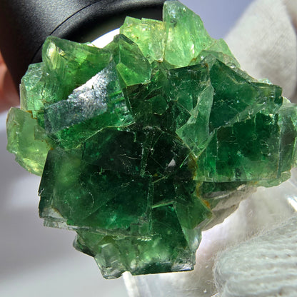 Rare spécimen de cube de fluorite fantôme, parqueté, vert Okorusu, Namibie 36*32*16 mm 