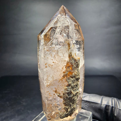 Points à double terminaison en quartz fumé fantôme clair Goboboseb namibie 62*25*19mm