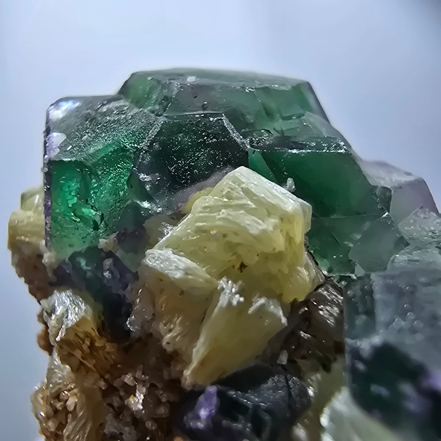 Phantom Fluorite Cube hexagonal, zonal Muscovite specimen Erongo Namibia 49*29*26mm 