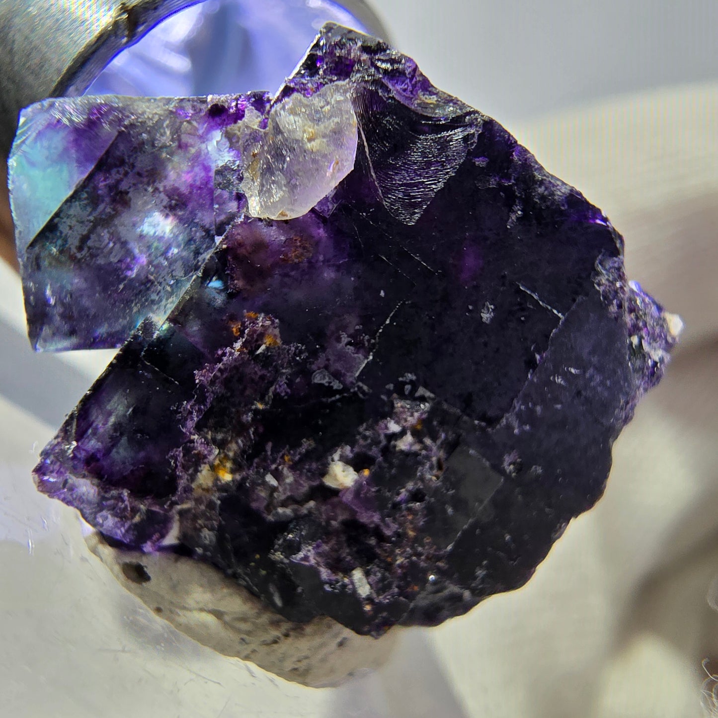Spécimen de cube de fluorite fantôme zonal, vert violet Okorusu, Namibie 22*21*19mm 