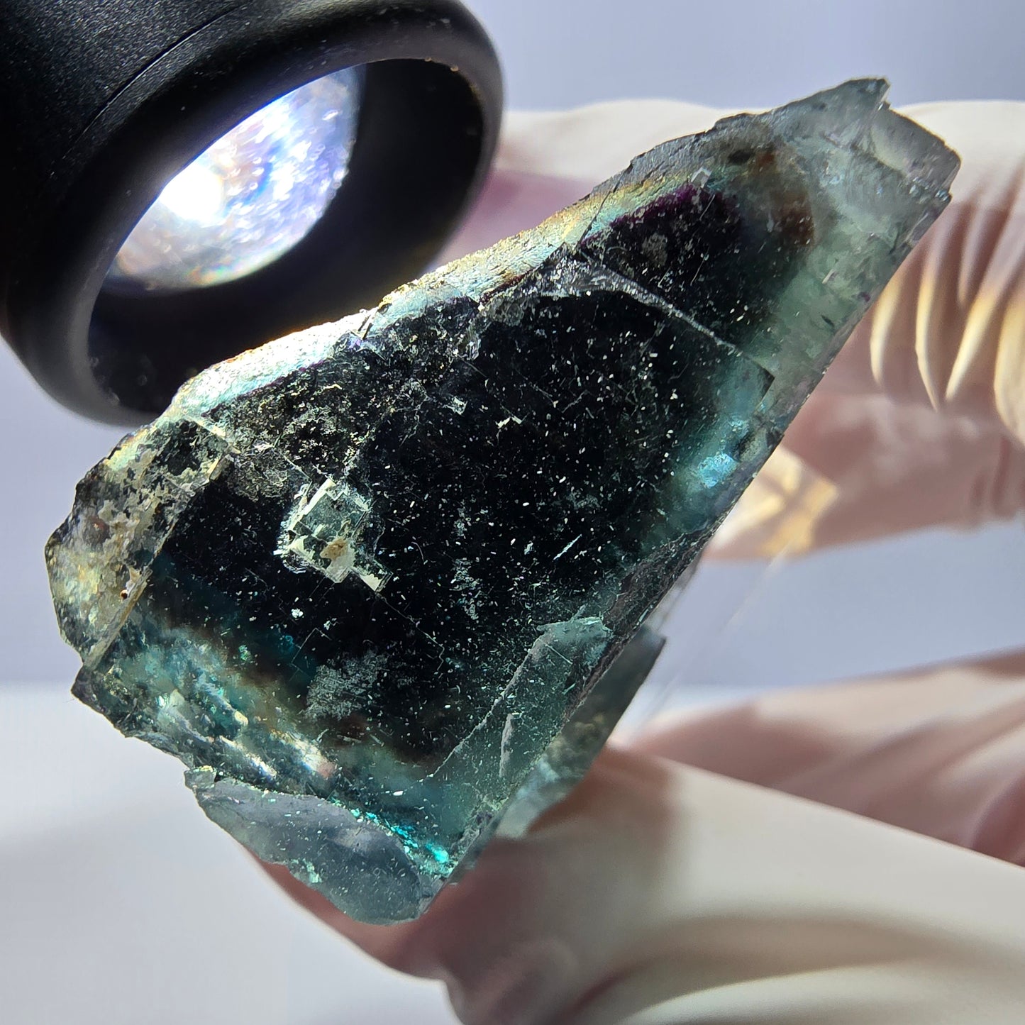 Seltene Fluorit Würfel Stufe, grün lila Okorusu, Namibia 37*34*21mm