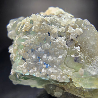 Cube de fluorite fantôme étagé, vert, bleu, violet, Omehane, namibie, 46x28x24mm