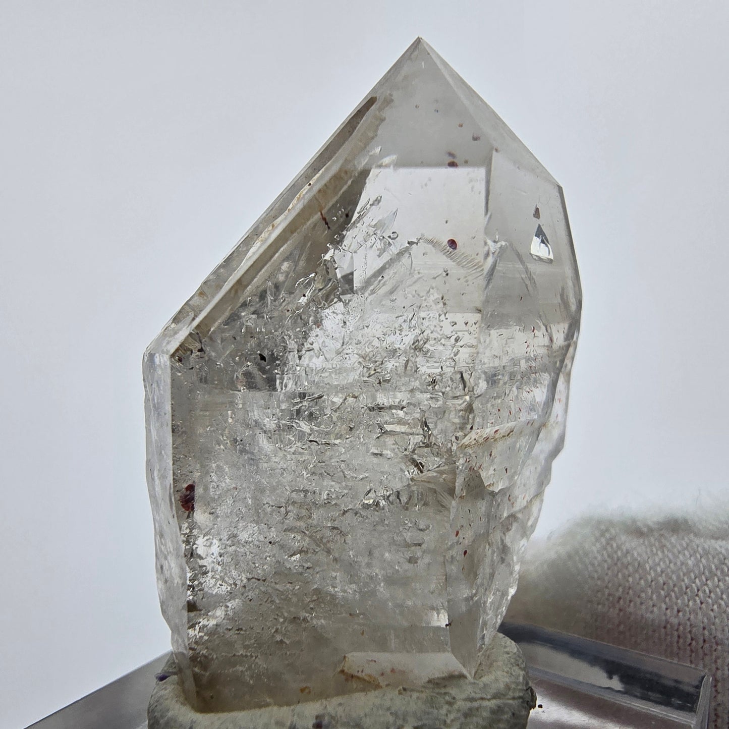 Enhydro Phantom Rauchquarz Zepter Spitze 1x Blase Goboboseb, Namibia 35*27*17mm