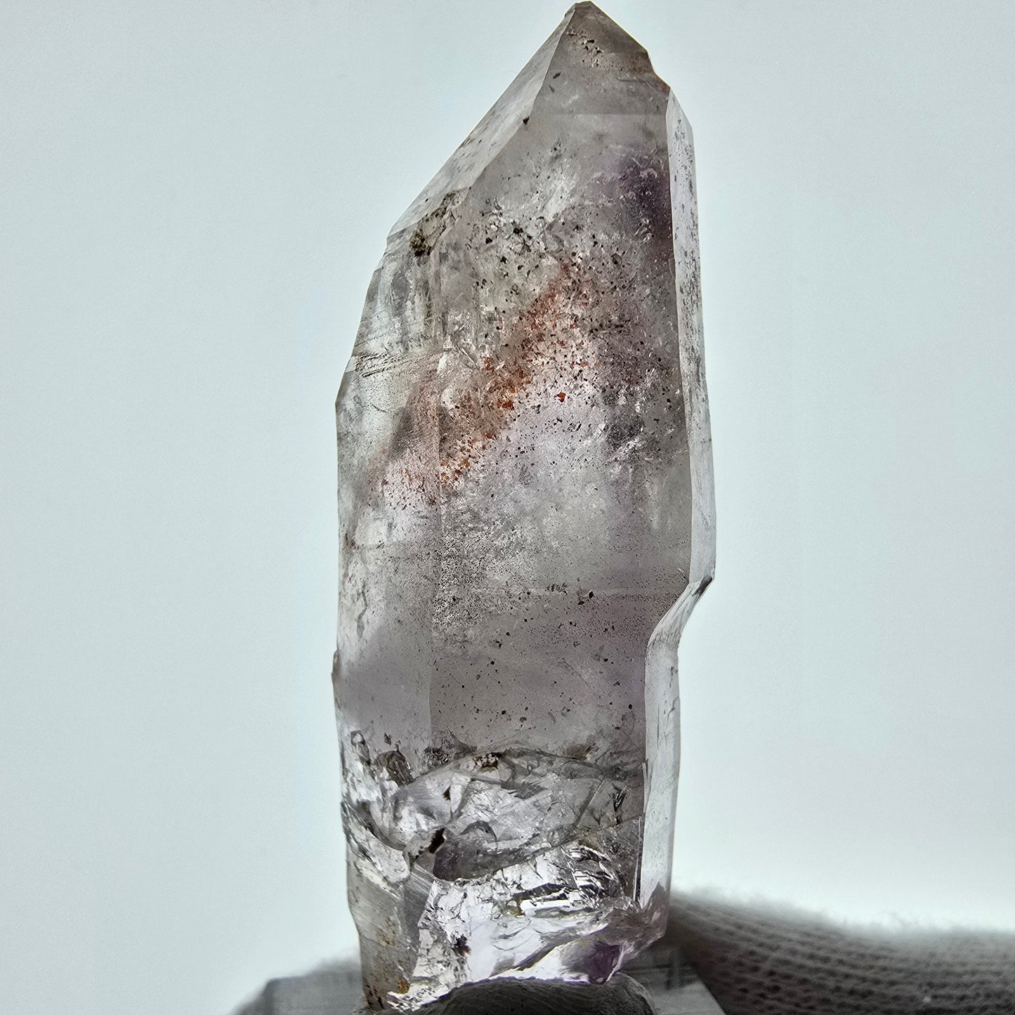 Sceptre d'améthyste fantôme Enhydro, 2 pochettes à bulles Saint-Valentin, Namibie 60 x 21 x 16 mm 