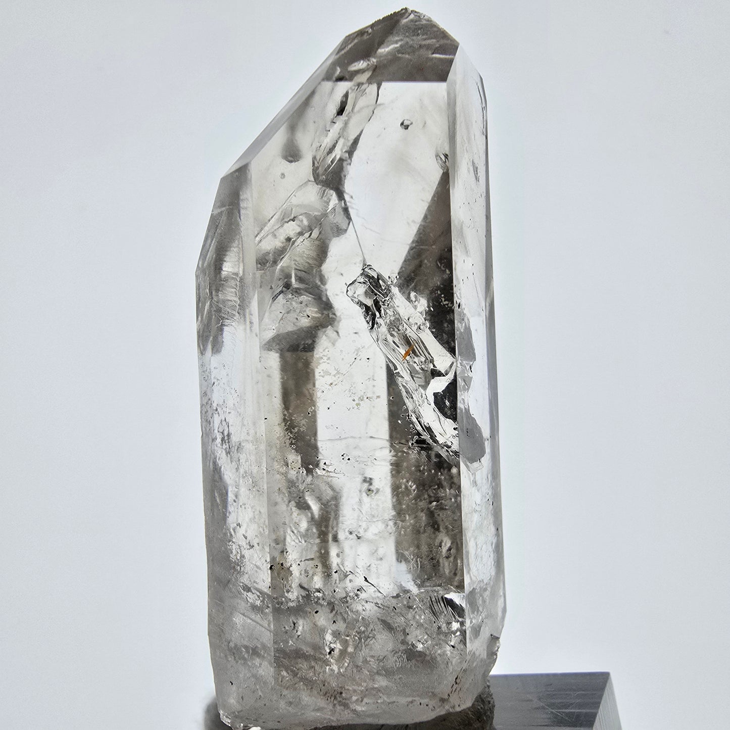 Sceptre de poche en quartz fumé fantôme squelette, Namibie, 57 x 25 x 18 mm 