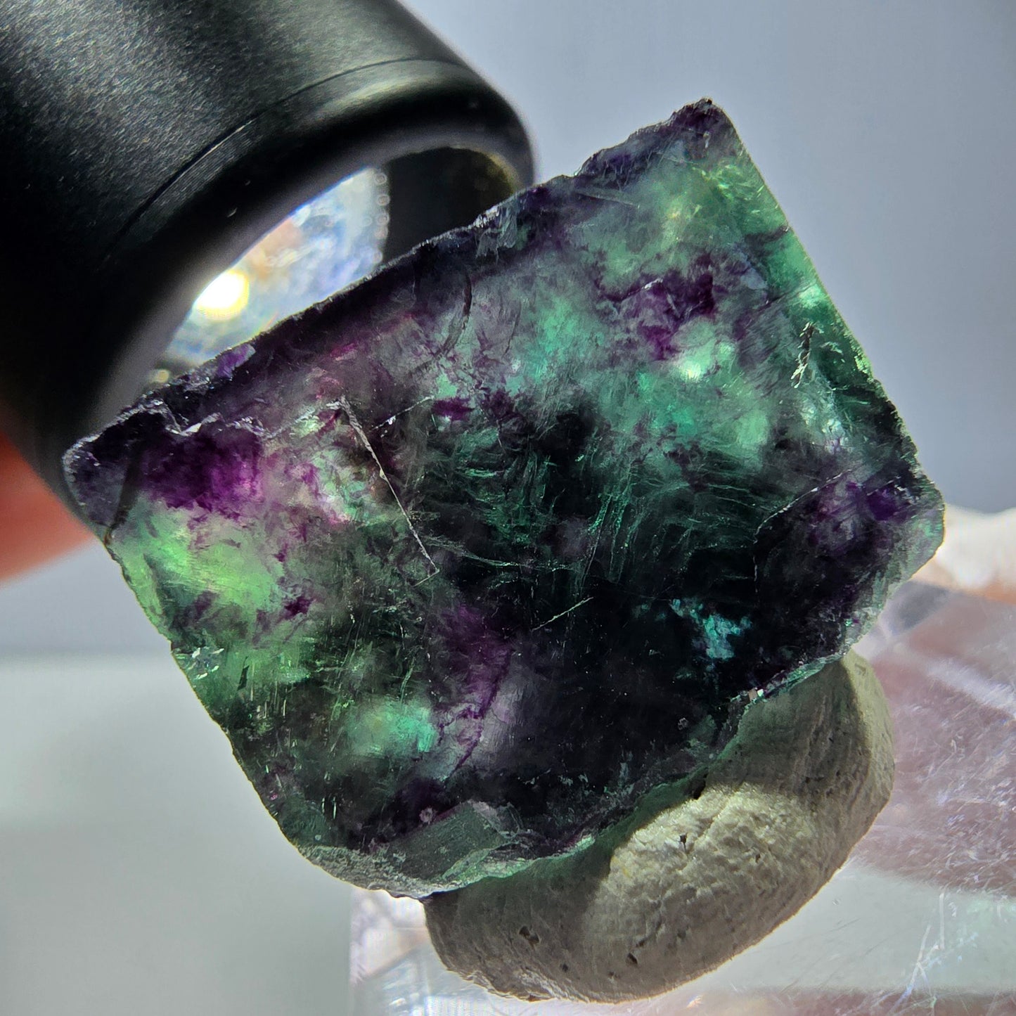 Phantom Fluorit Würfel parkettiert, grün lila Okorusu, Namibia 22*20*14mm
