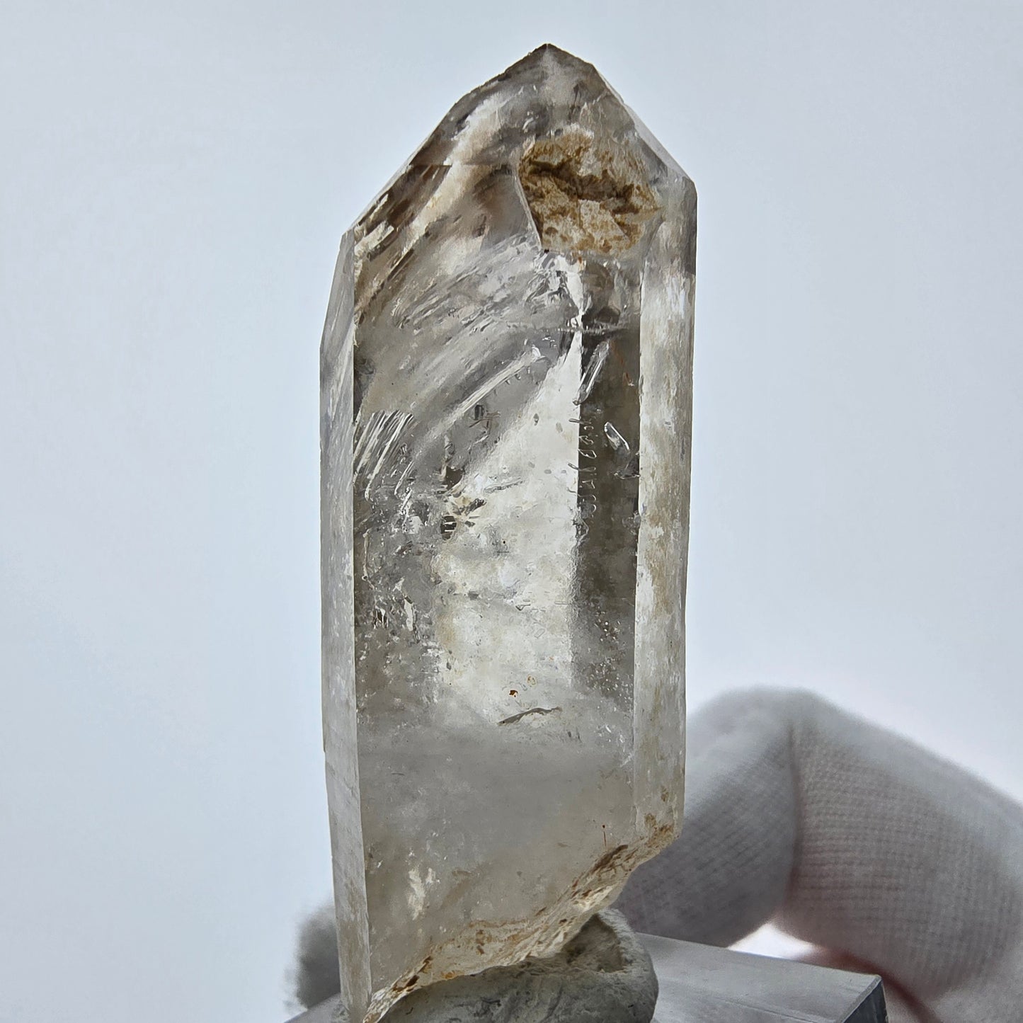 Enhydro Phantom Smoky Quartz Sceptre Tip 2x Bubble Goboboseb, Namibie 52*18*16mm 