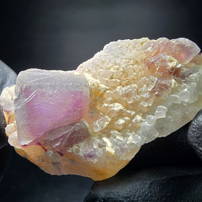 Cube de fluorite fantôme vert violet, spécimen de quartz Omehane, Namibie 49*29*17mm