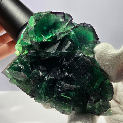 Spécimen de cube de fluorite fantôme, parqueté zonal Okorusu Namibie 74*50*50mm 