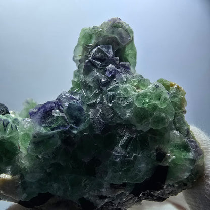 Cube de fluorite fantôme zonal, spécimen de muscovite, Erongo, Namibie, 63 x 50 x 43 mm 
