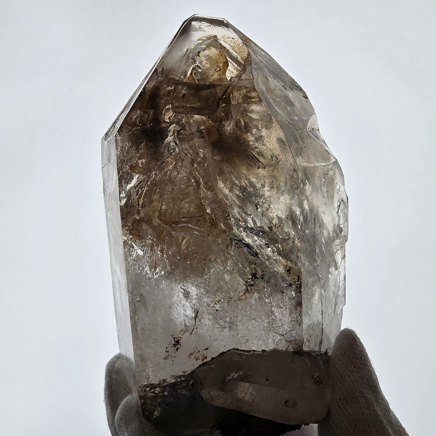 XL Enhydro Window Smoky Quartz Scepter, 2x Bubble Valentine Pocket Namibia 117*69*61mm 