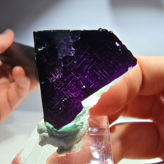 Fluorit Würfel Stufe, parkettiert grün lila 11:11 Angel Pocket Okorusu, Namibia 36*35*19mm