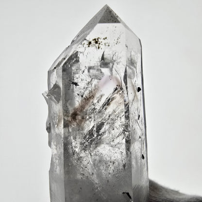 Sceptre DT en quartz fumé squelette Enhydro, 1x Bubble Streep Mine, Namibie 80 x 26 x 26 mm 