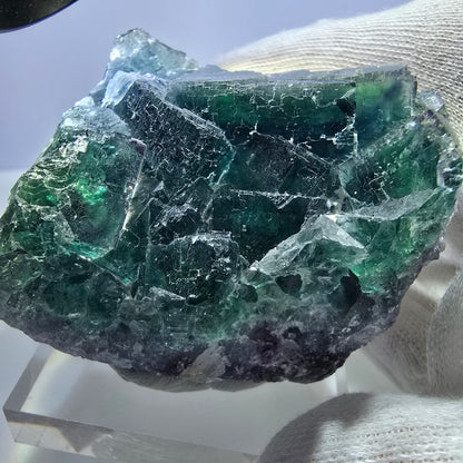 Phantom Fluorit Würfel Stufe parkettiert grün türkis Okorusu, Namibia 66*52*45mm