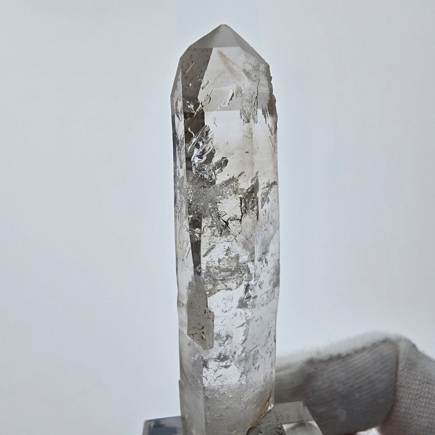 Enhydro Phantom Smoky Quartz Sceptre Tip 2x Bubble Goboboseb, Namibie 61*13*12mm 