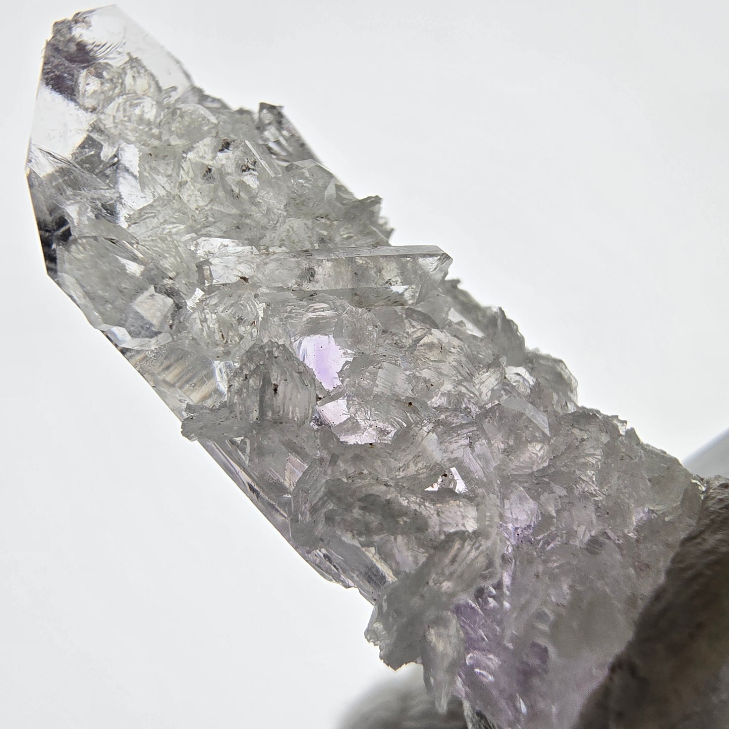 Phantom Amethyst with Analcim, Prehnite Streep Mine, Goboboseb, Namibia 33*15*10mm 