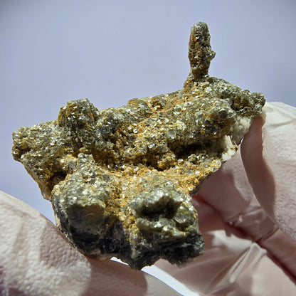 Rare spécimen de muscovite et de tourmaline Schorl, éclat métallique, Erongo, Namibie 40*28*19 mm 