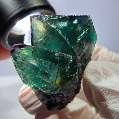 Spécimen de cube de fluorite fantôme, parqueté vert violet Okorusu, Namibie 45*33*24 mm 