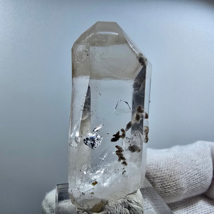 Enhydro Phantom Smoky Quartz Scepter with Calcite Valentine Pocket Goboboseb Namibia 47*22*14mm 