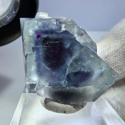 Seltene Phantom Fluorit Würfel Stufe, blau lila Okorusu, Namibia 30*22*18mm