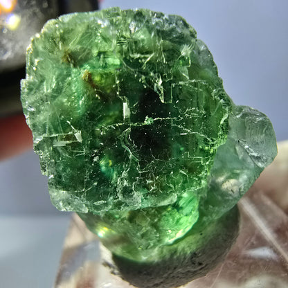 Seltene Phantom Fluorit Würfel Stufe, grün Okorusu, Namibia 28*26*19mm