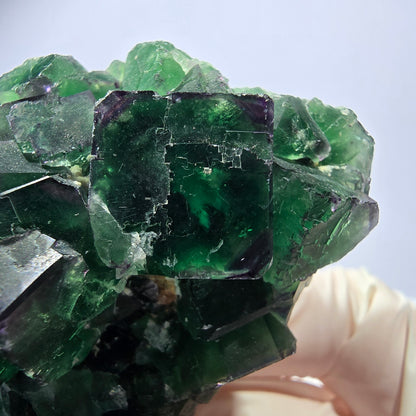 Spécimen de cube de fluorite fantôme, parqueté, zonal Okorusu, Namibie 70*45*26mm 