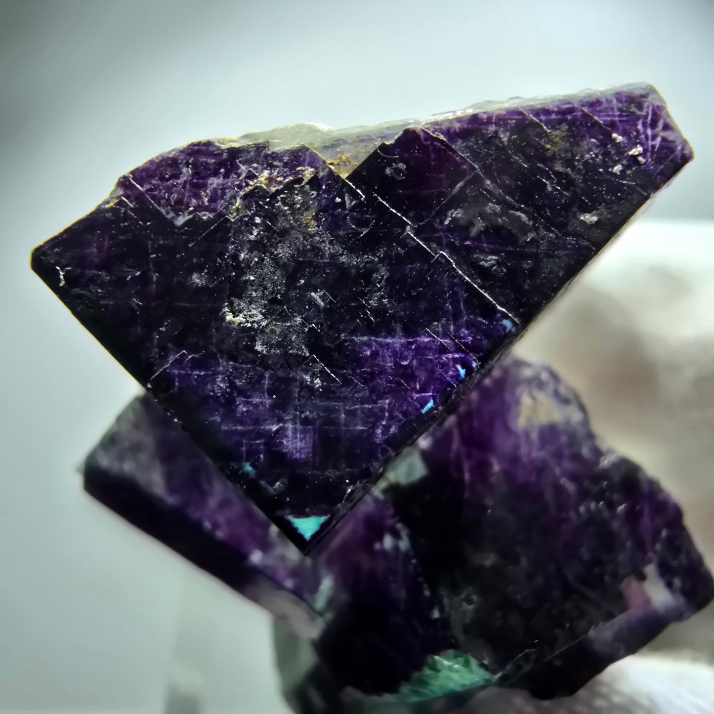 Cube de fluorite fantôme de qualité 11:11, Angel Pocket, mine d'Okorusu, Namibie, 36 x 34 x 17 mm 