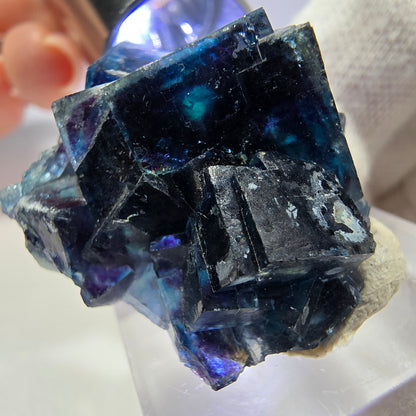 Phantom Fluorit Würfel Stufe, zonal - Neuer Fund! Okorusu, Namibia 32*27*17mm