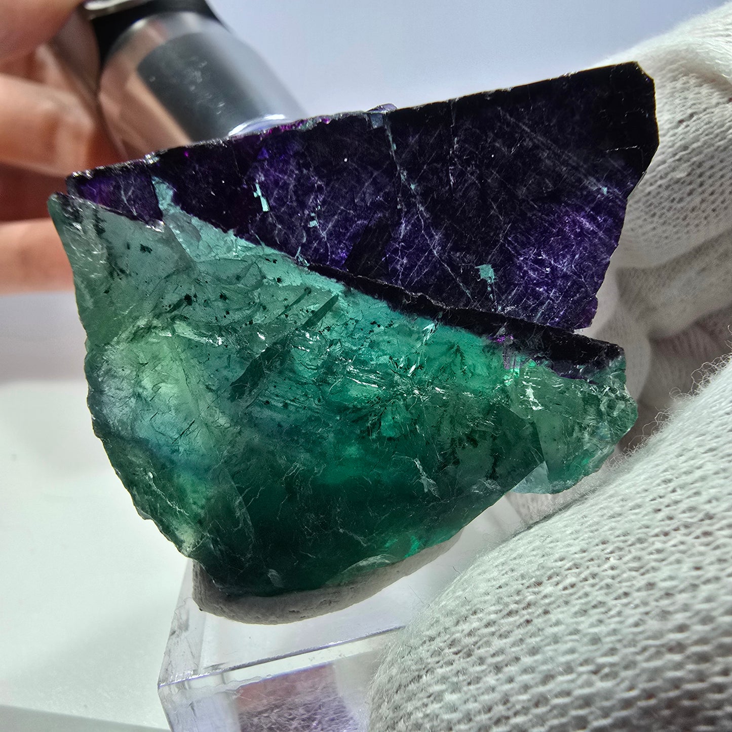 Fluorit Würfel Stufe, parkettiert grün lila 11:11 Angel Pocket Okorusu, Namibia 42*33*31mm