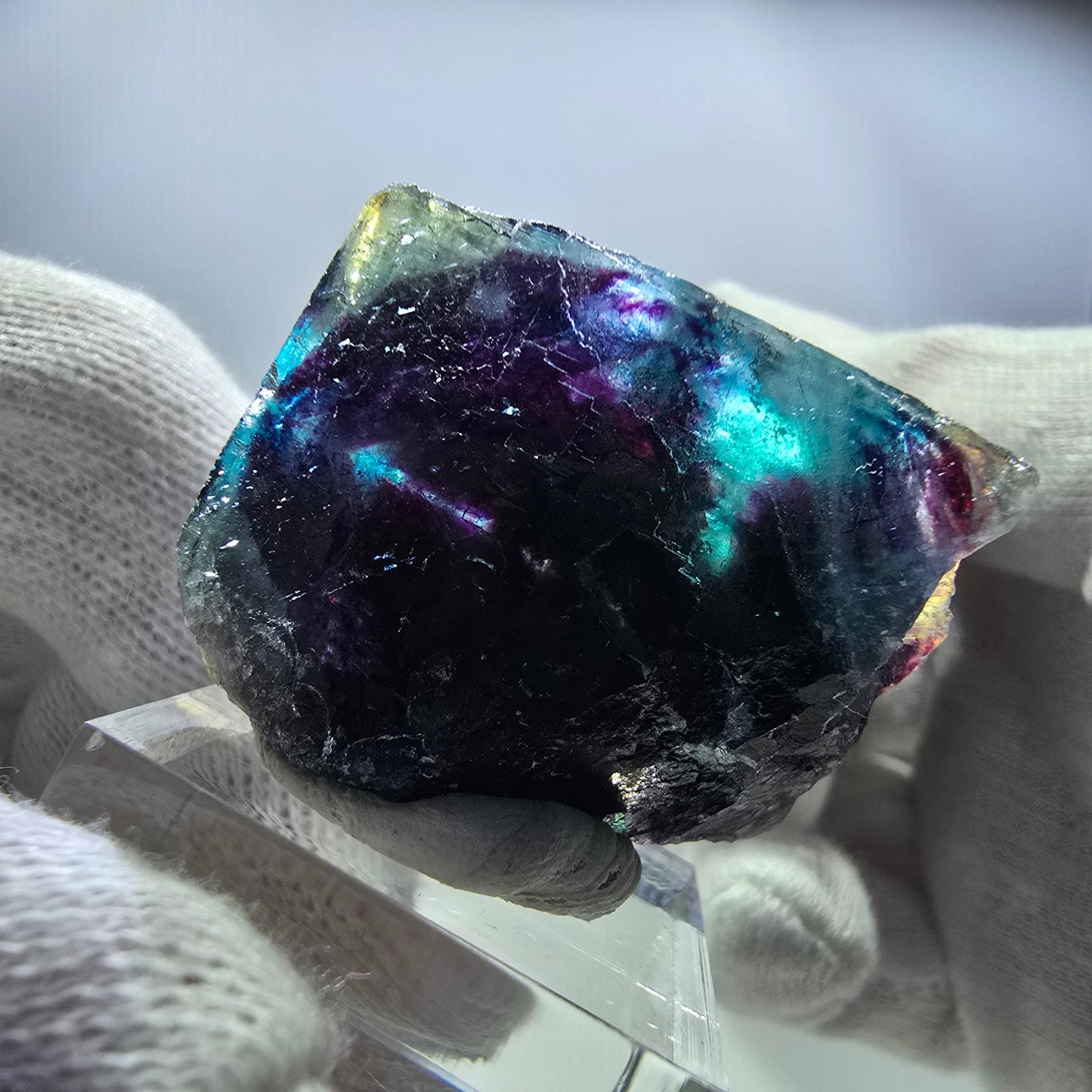 Phantom Fluorit Würfel, zonal - Neuer Fund! Okorusu, Namibia 39*39*15mm
