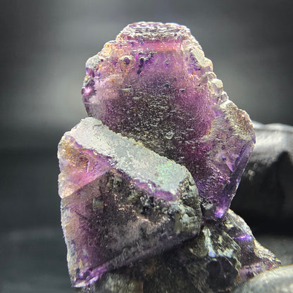 Phantom Fluorit Würfel Stufe lila Okorusu, Namibia 37*25*17mm Mineraliensammlung