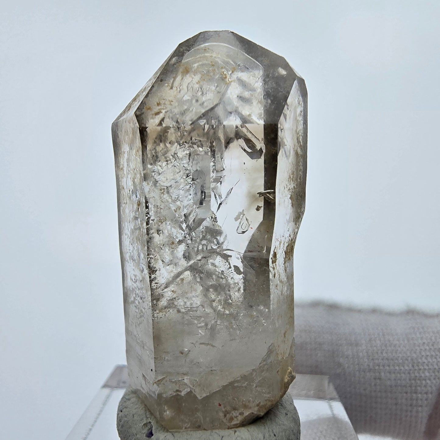 Enhydro Phantom Rauchquarz Zepter Spitze 2x Blase Goboboseb, Namibia 38*18*12mm