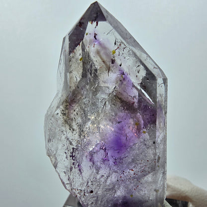 Enhydro Harlequin Phantom Amethyst, 2x Bubble Streep Mine Gobo. Namibie 43 x 22 x 13 mm 