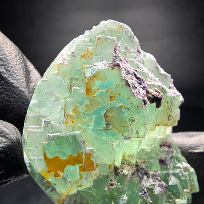 Cube de fluorite fantôme étagé vert turquoise Omehane, namibie 89*45*21mm