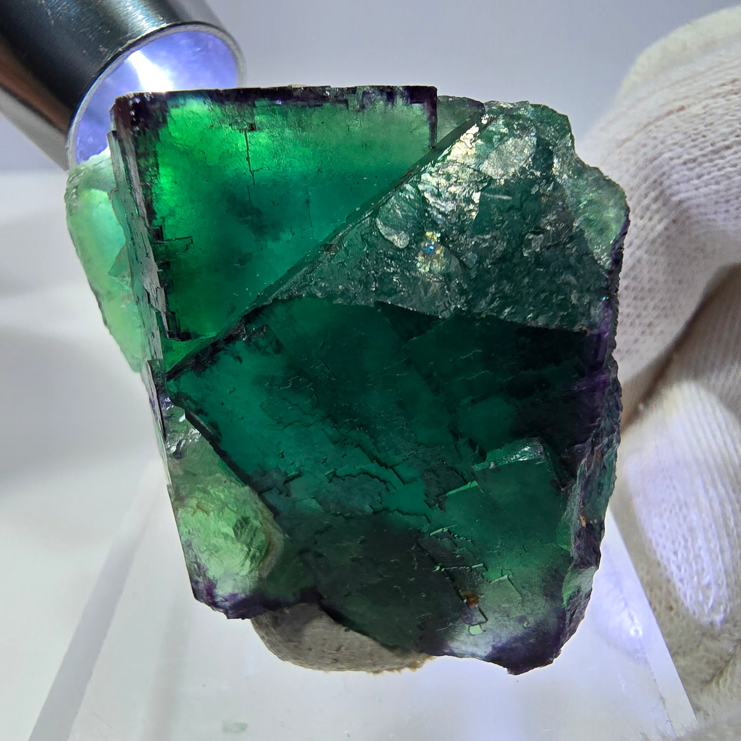 Spécimen de cube de fluorite fantôme parqueté zonal Okorusu, Namibie 53*43*21mm 