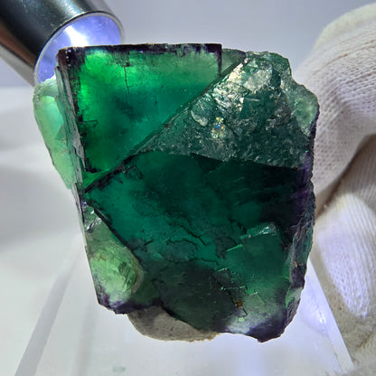 Spécimen de cube de fluorite fantôme parqueté zonal Okorusu, Namibie 53*43*21mm 