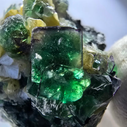 Phantom Fluorit, Rauchquarz, Muskovit, Schörl Turmalin Erongo Namibia 53*49*30mm