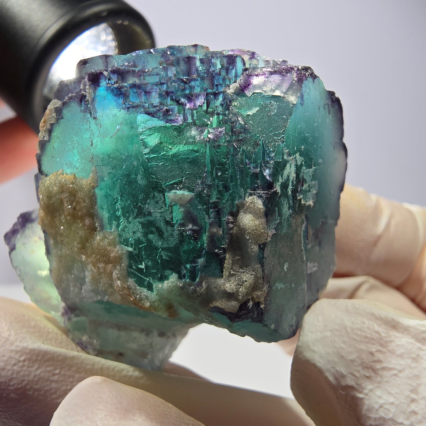 Spécimen de cube de fluorite fantôme, parqueté, zonal Okorusu, Namibie 44*41*25 mm 