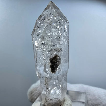 Enhydro Phantom Smoky Quartz Scepter with Calcite Valentine Pocket Goboboseb Namibia 53*19*13mm 